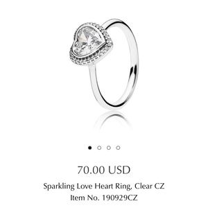 Pandora Sparkling Heart Love Ring